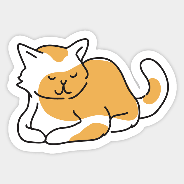 Lying Cat in a spotty orange coat Sticker by cheekyfoxart